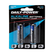 Pack of 2 Alkaline Batteries - Size AA